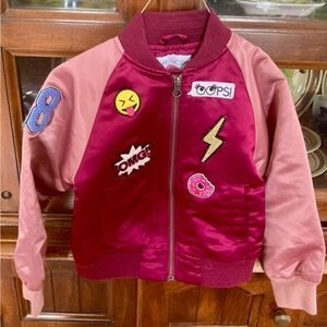 Dark and Light Pink Kid’s Satin Bomber jacket